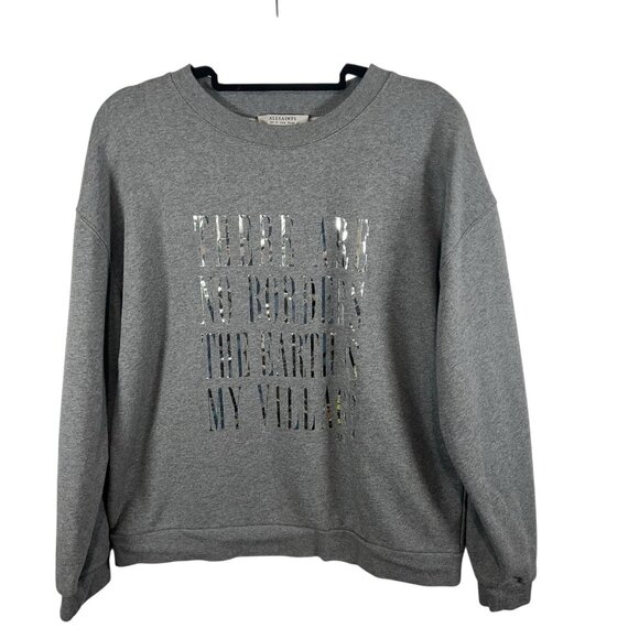 All Saints Freedom Iona Crewneck Sweatshirt Women's Size 8 Designer‎ Cozy - Picture 1 of 7